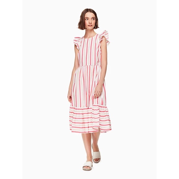 Kate Spade New York Peach Sherbert Midi Dress EUC - Picture 6 of 16